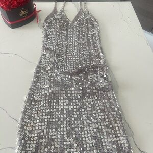Silver Sequin Dress